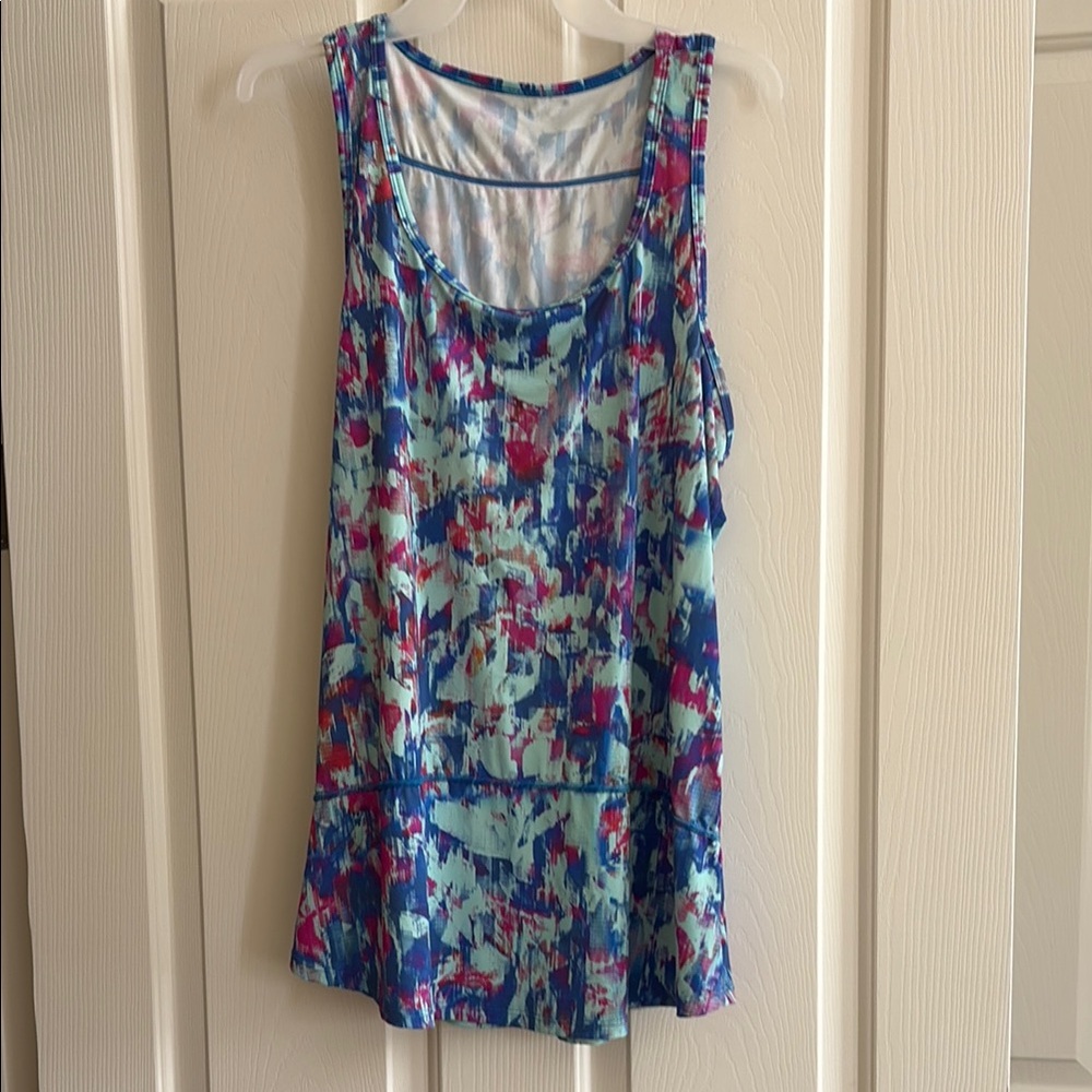 Blue and Purple Tiered Sleeveless Tank Top